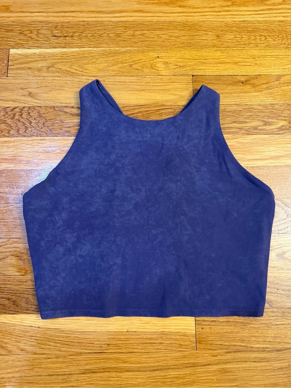 Athleta High Neck Conscious Crop Tank Top Dark Purple Dye Pattern - Size Medium